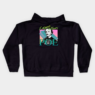 Edgar Allan Poe 80's Retro Neon Aesthetic Kids Hoodie